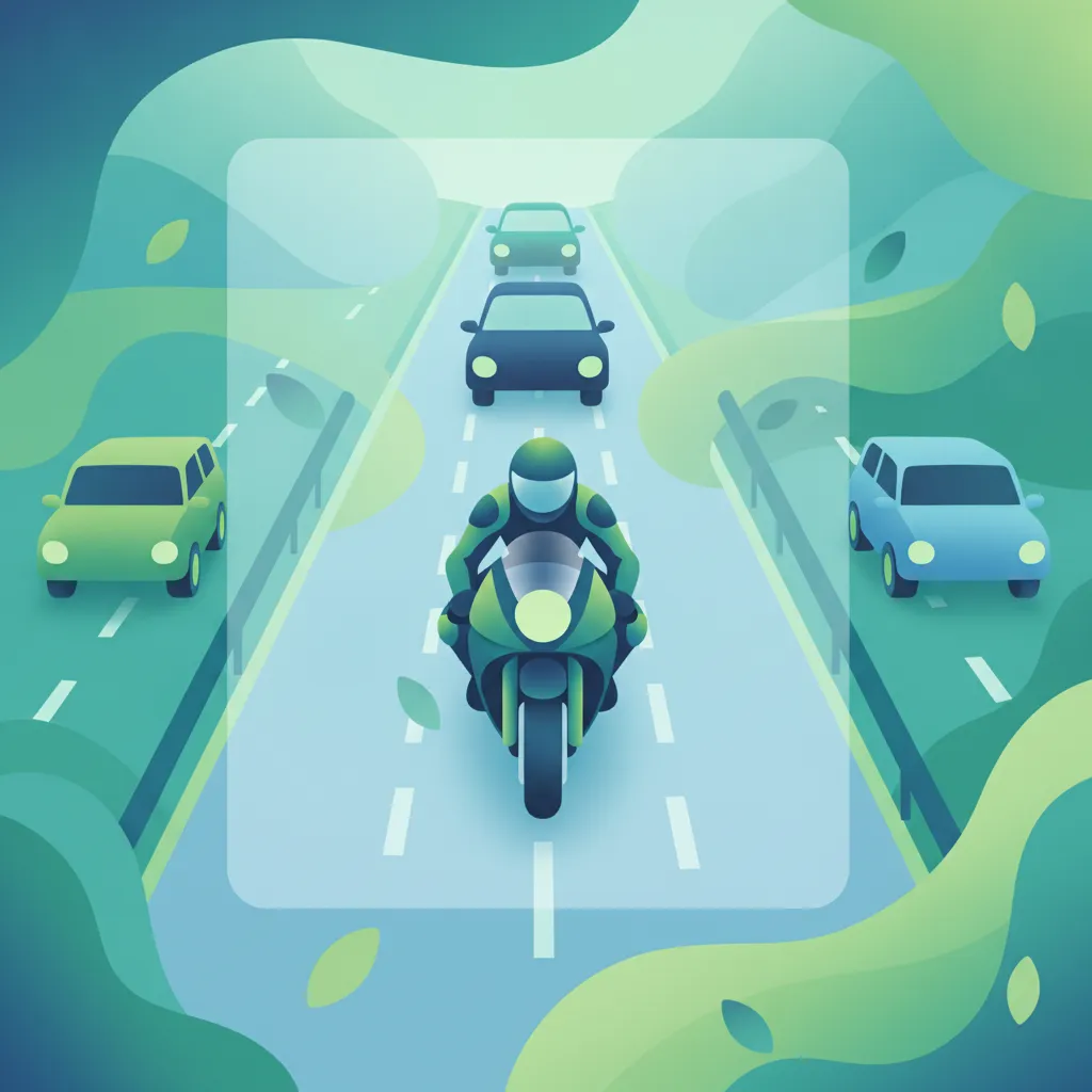 Obraz lekcji Utrzymywanie bezpiecznej odległości wokół motocykla