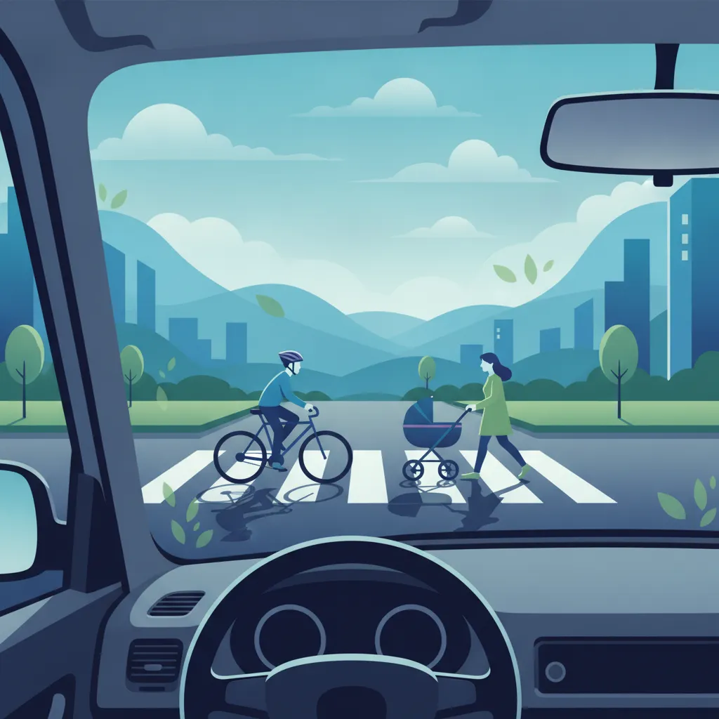 Obraz lekcji Interakcje z pieszymi, rowerzystami i motocyklistami