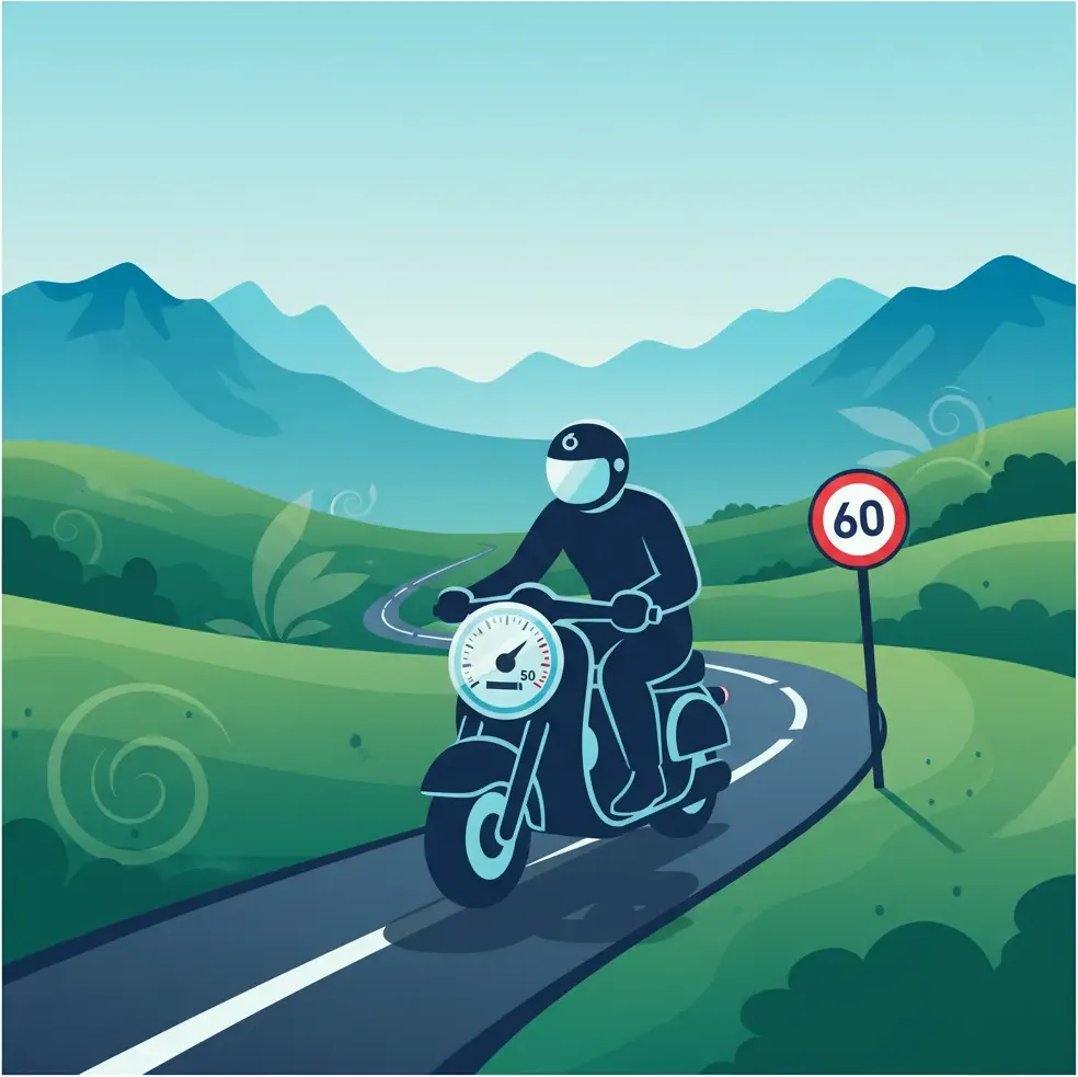 Geschwindigkeitsmanagement und gesetzliche Tempolimits für Mopeds Unterrichtsbild