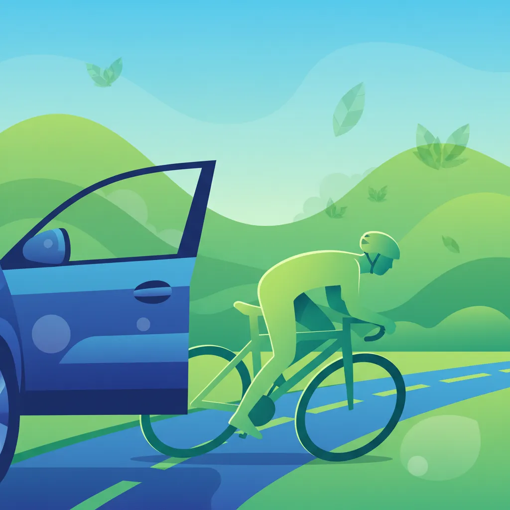 Interaktion mit parkierten Fahrzeugen und Gefahren durch aufreißende Türen Unterrichtsbild