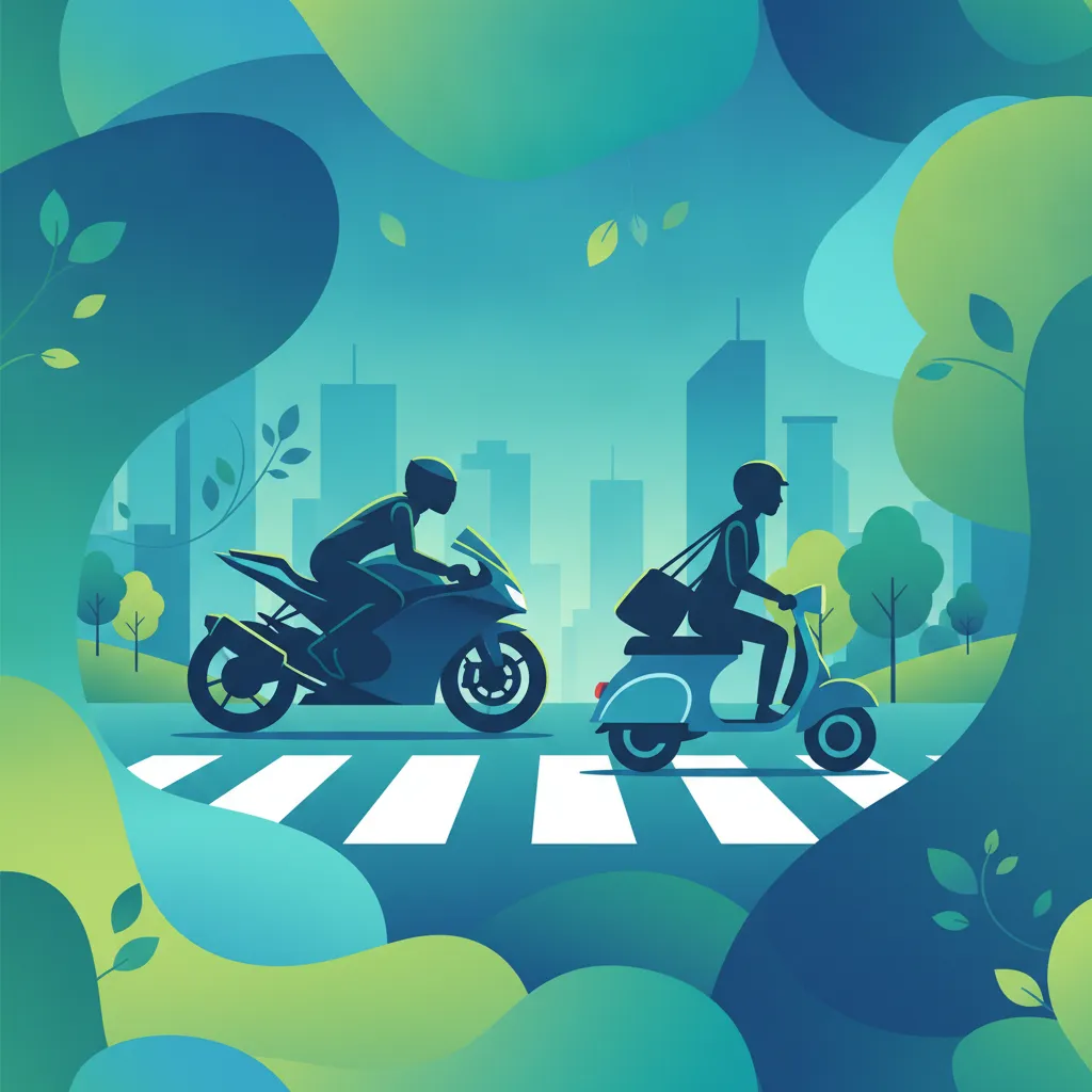 Motorradfahrer, Rollerfahrer und Zweiradfahrer Unterrichtsbild