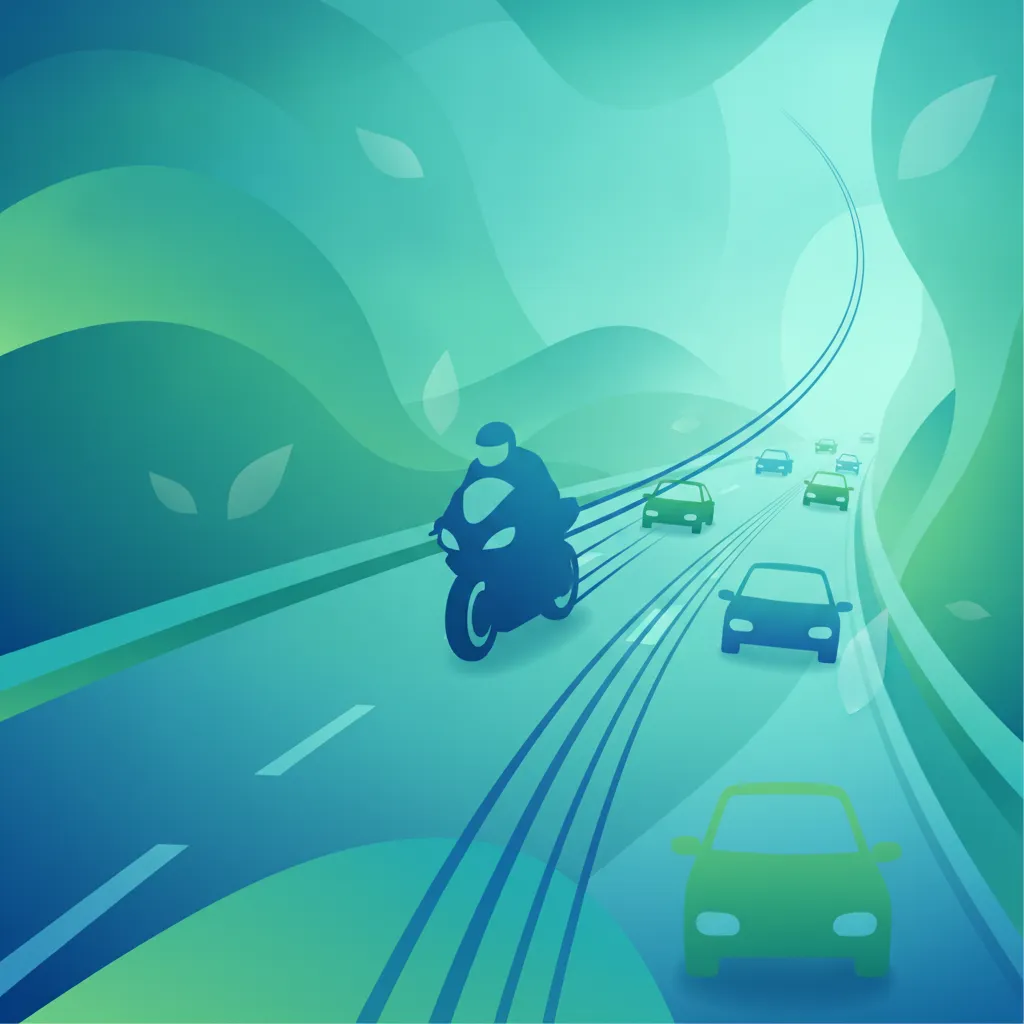 Verhalten von Motorrädern auf Autobahnen (Autostrade) Unterrichtsbild