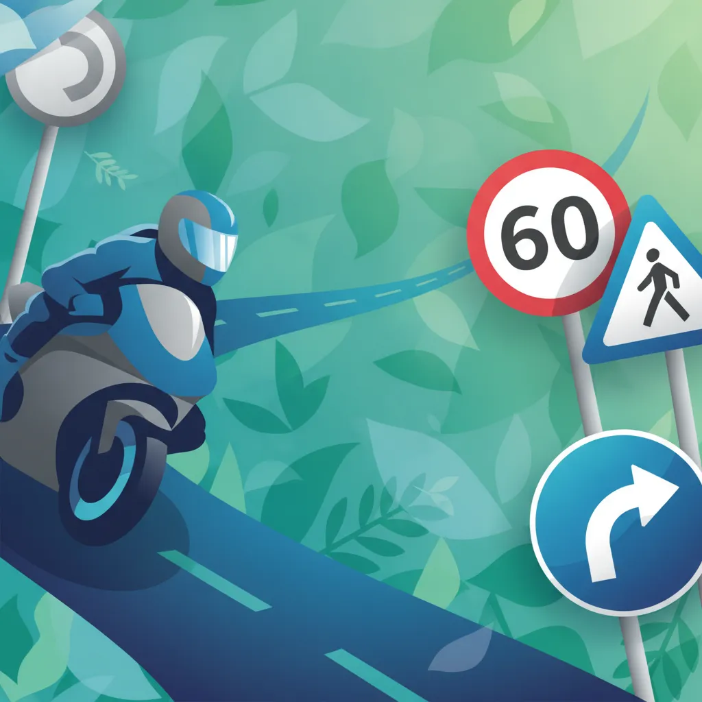 Spezifische Vorschriften und Warnschilder für AM-Fahrer Unterrichtsbild