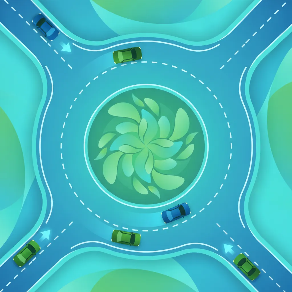 Italienische Theorie B: Kreisverkehre: Navigation und Fahrspurdiziplin