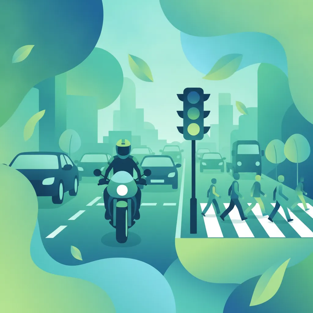 Positionierung für maximale Sichtbarkeit im gemischten Verkehr Unterrichtsbild