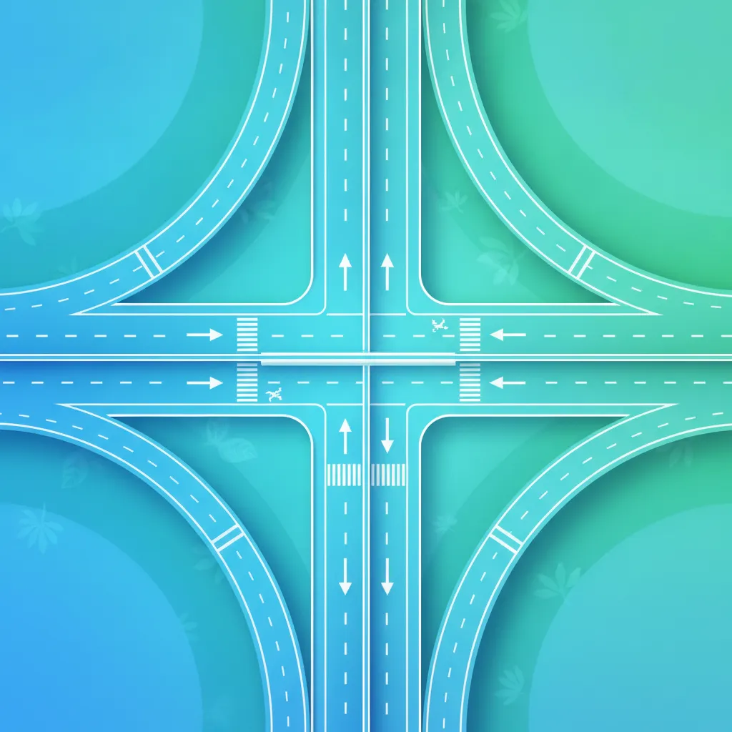 Straßenmarkierungen und Fahrbahnzeichen Unterrichtsbild