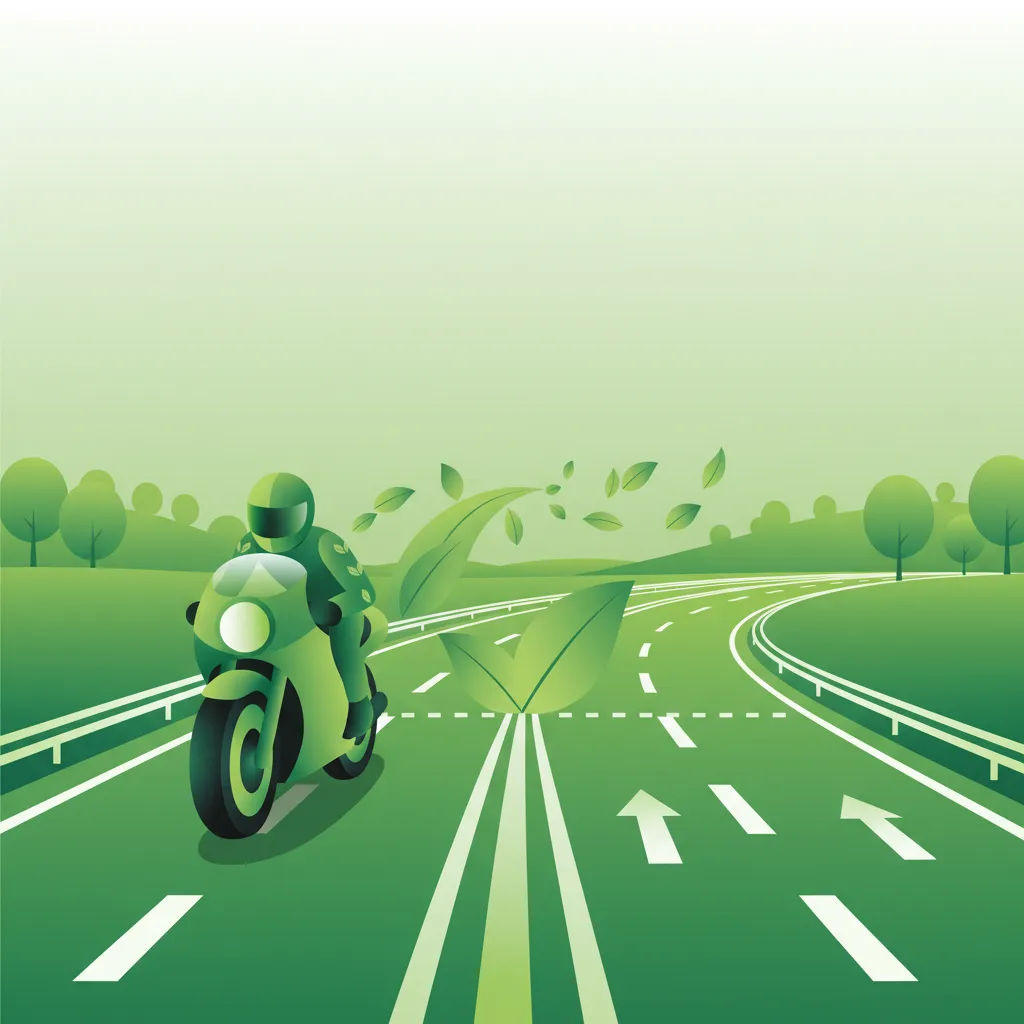 Straßenmarkierungen und Fahrspurdisziplin für Motorradfahrer Unterrichtsbild