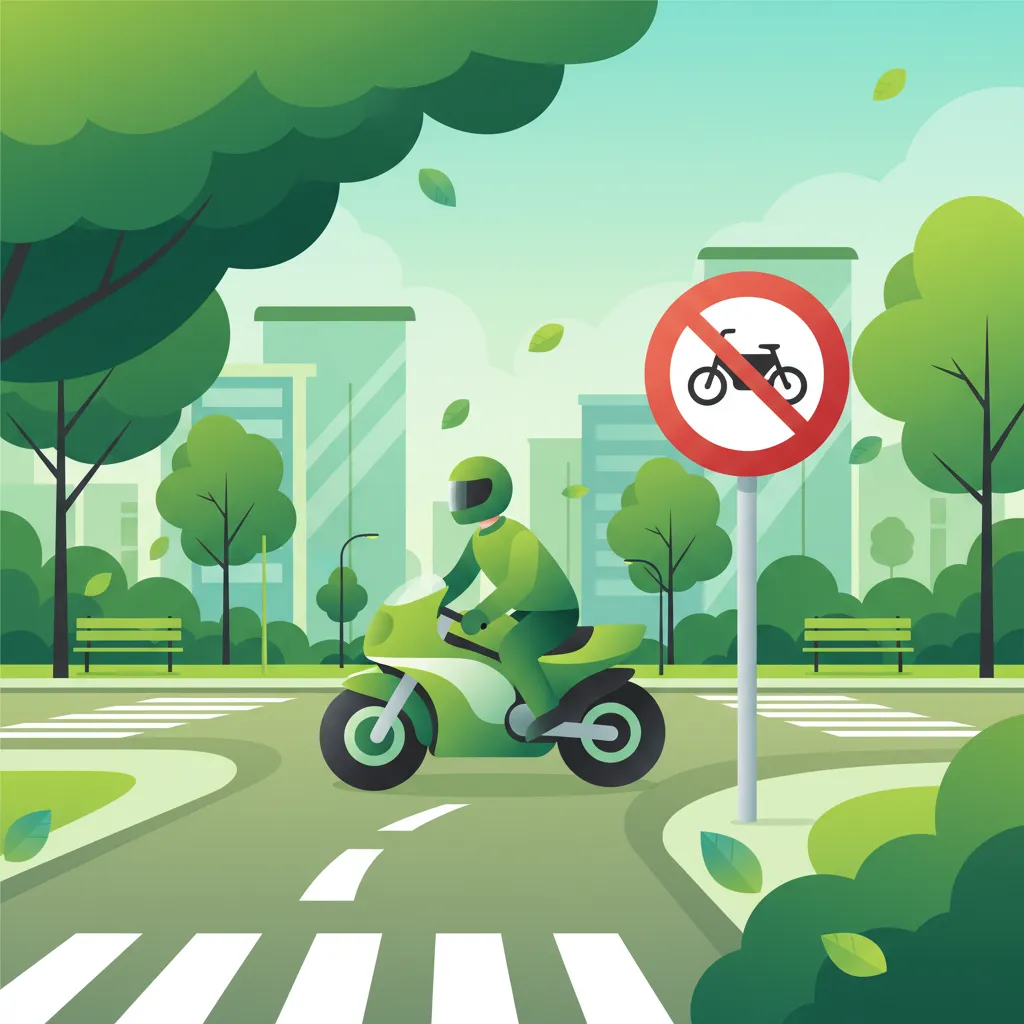 Vorschriftszeichen und Motorradbeschränkungen Unterrichtsbild