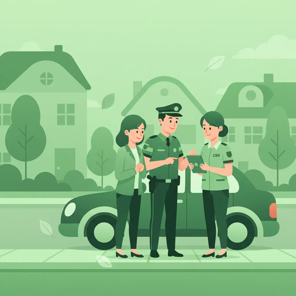 Interaktion mit Polizei und CBR-Kontrollpersonal Unterrichtsbild