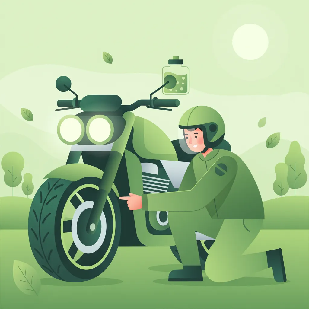 Checkliste für die Fahrtvorbereitung (Lichter, Reifen, Flüssigkeiten) Unterrichtsbild