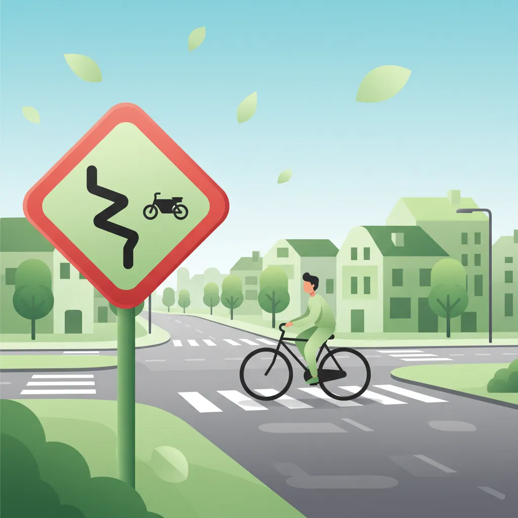 Warnzeichen für Zweiradfahrer Unterrichtsbild