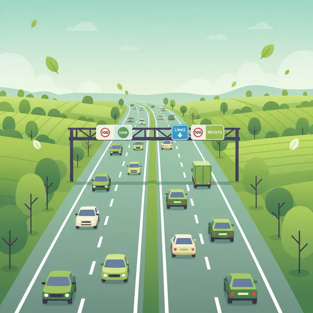 Niederländisches Autobahnrecht (snelwegwet) und Fahrspurdiziplin Unterrichtsbild