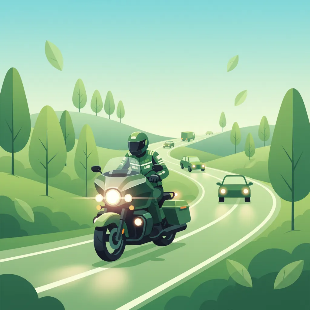 Erweiterte Nutzung der Motorradbeleuchtung zur Sichtbarkeit Unterrichtsbild