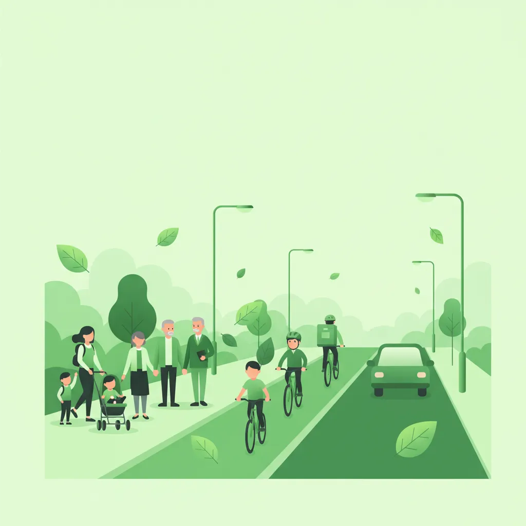 Fußgänger, Radfahrer und gefährdete Verkehrsteilnehmer Unterrichtsbild