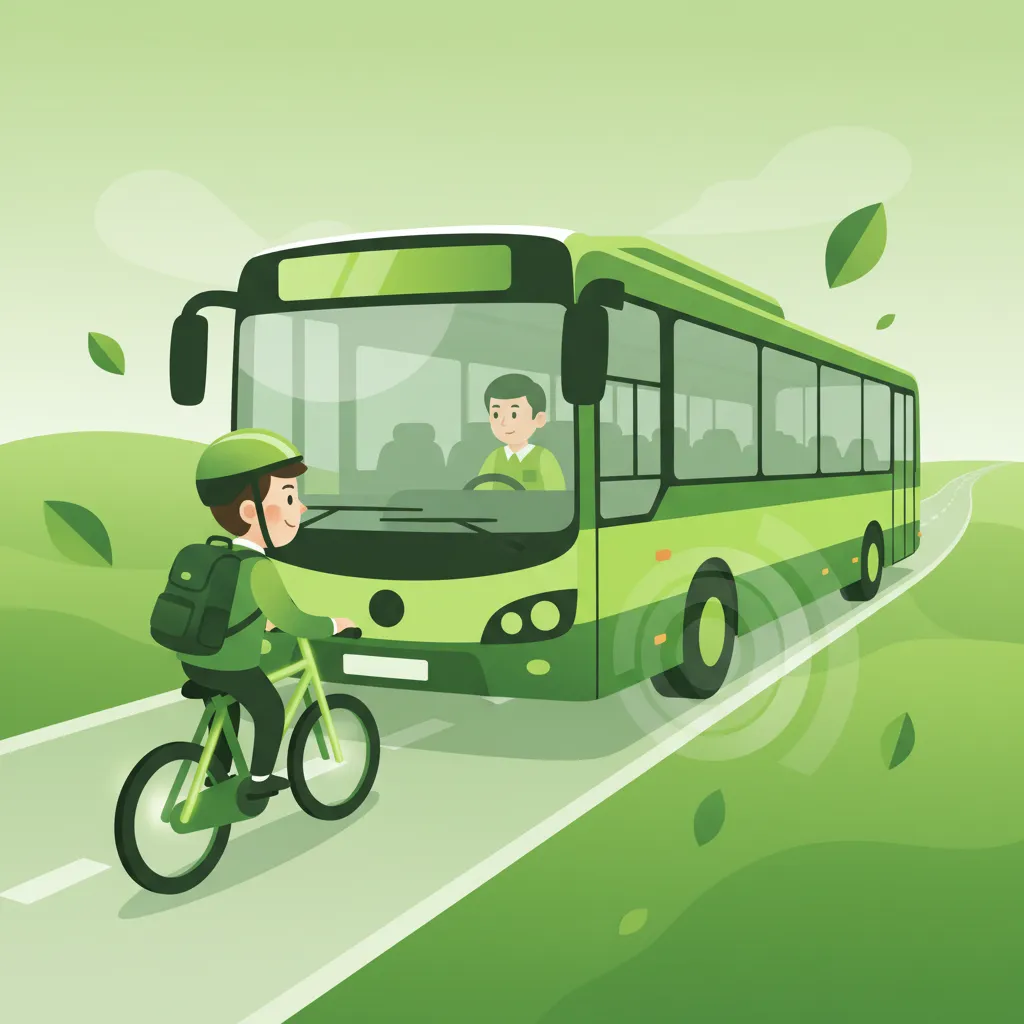 Interaktion mit Schwerlastfahrzeugen und Bussen Unterrichtsbild
