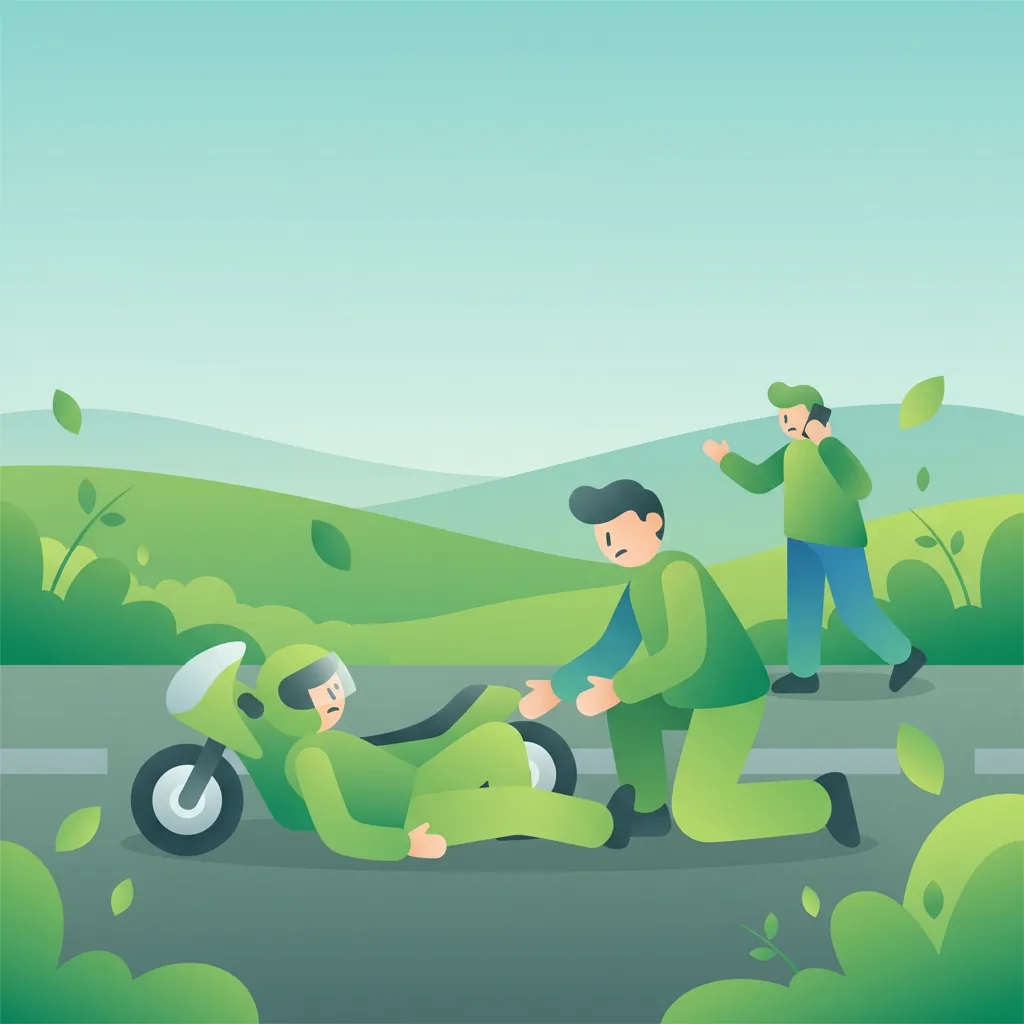 Sofortmaßnahmen nach einem Motorradunfall Unterrichtsbild