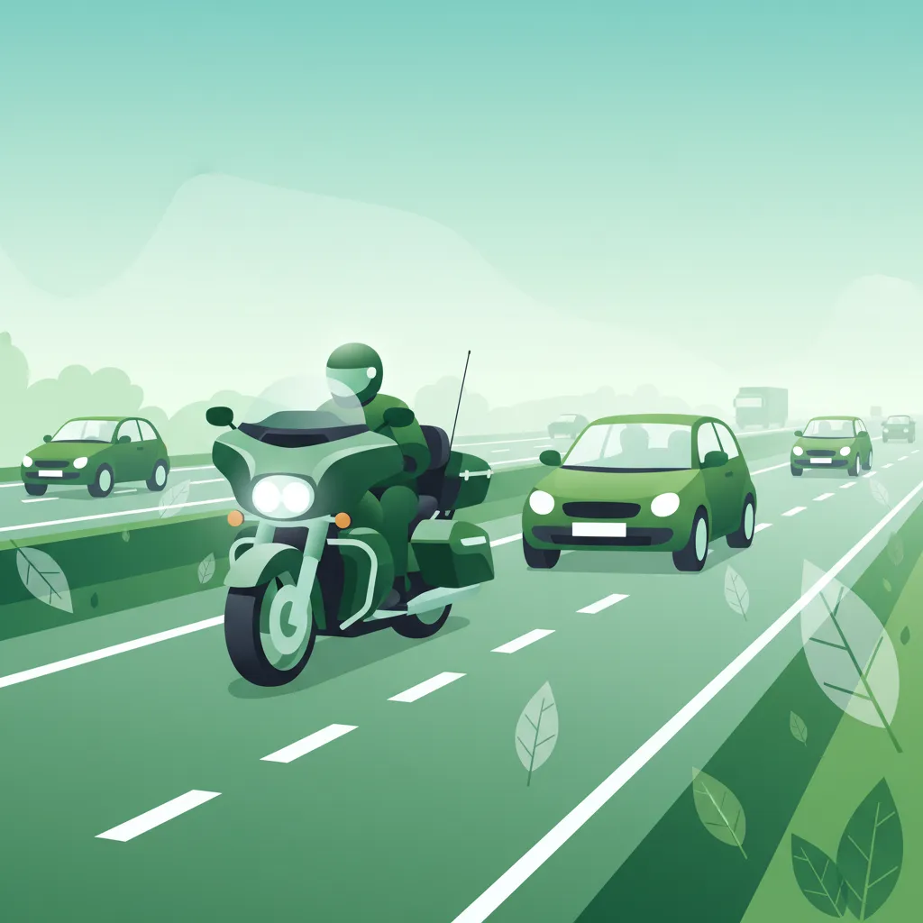 Überholen auf Autobahnen mit großen Motorrädern Unterrichtsbild