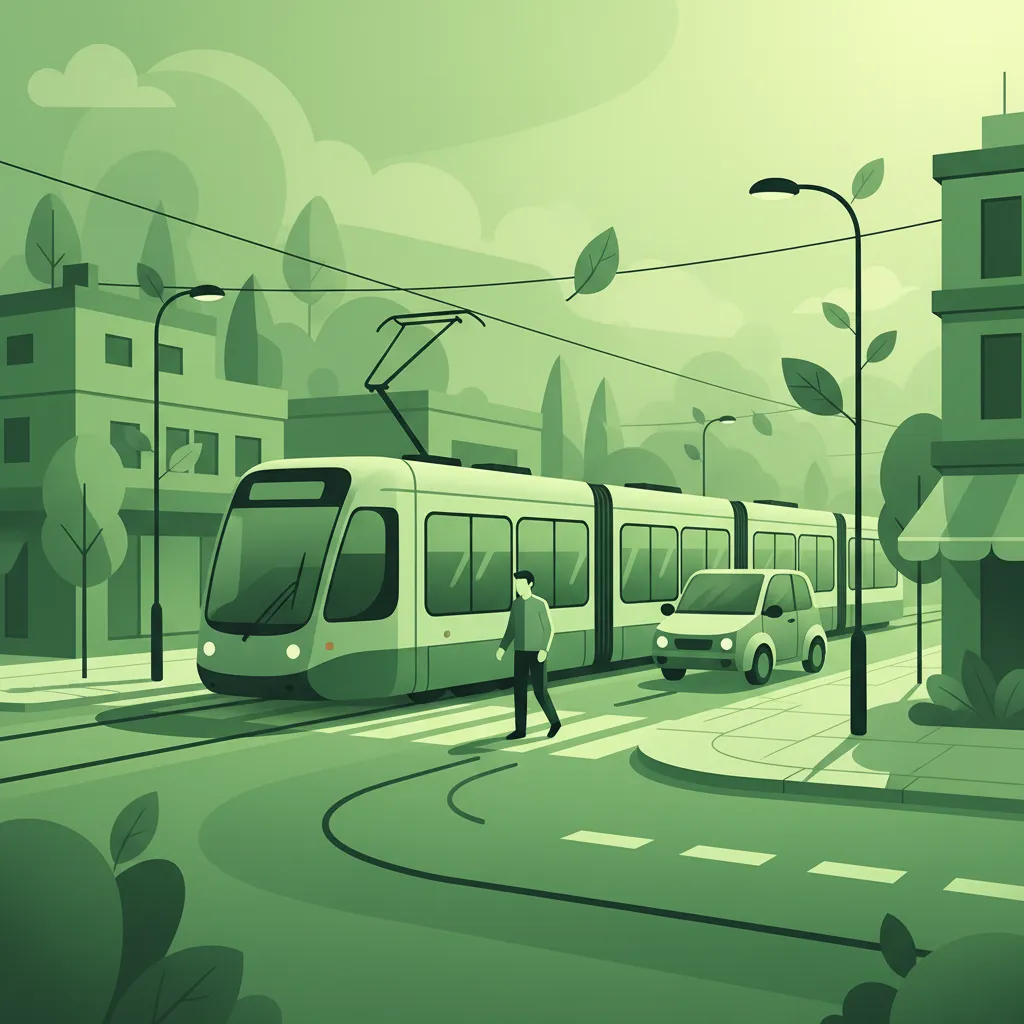 Interaktion mit öffentlichen Verkehrsmitteln (Straßenbahnen) Unterrichtsbild