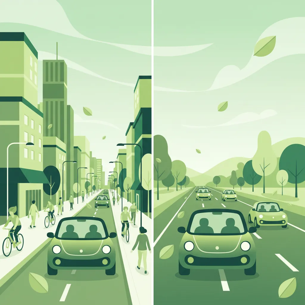Anpassungen in städtischen vs. Schnellstraßen-Umgebungen Unterrichtsbild