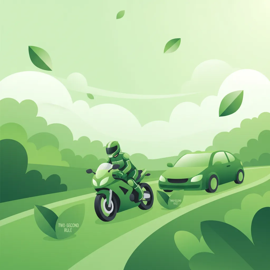 Sicherer Abstand für Motorräder Unterrichtsbild