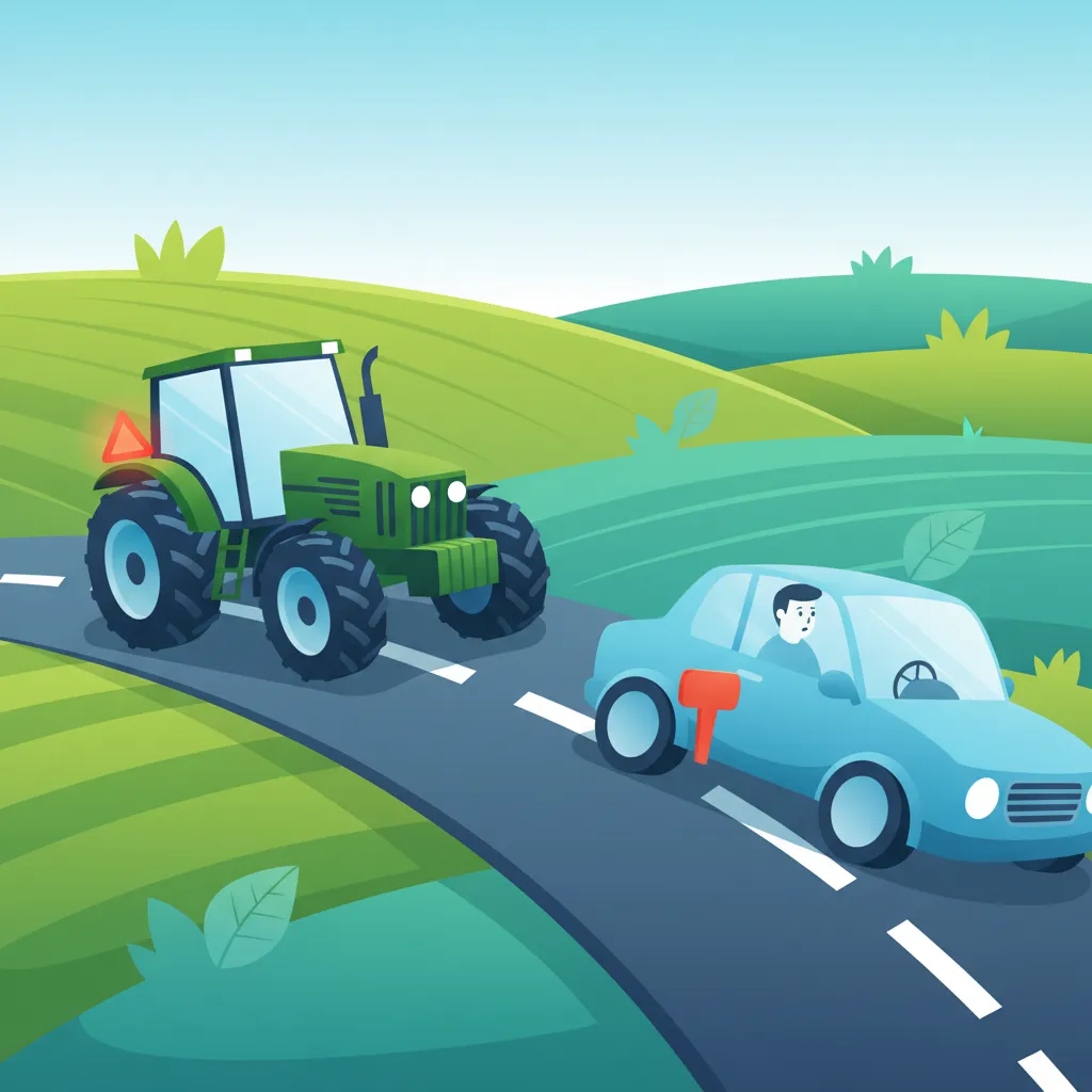 Gefahrenwahrnehmung bei landwirtschaftlichen Fahrzeugen Unterrichtsbild