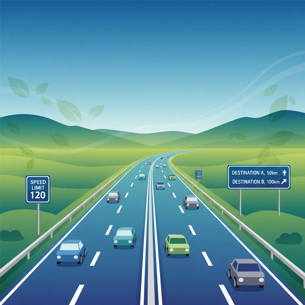 Fahren auf Schnellstraßen (droga ekspresowa) und Autobahnen (autostrada) Unterrichtsbild