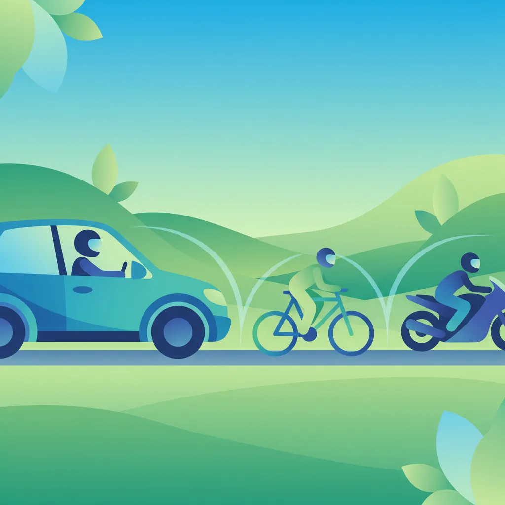 Sicheres Überholen von Radfahrern und Motorradfahrern Unterrichtsbild