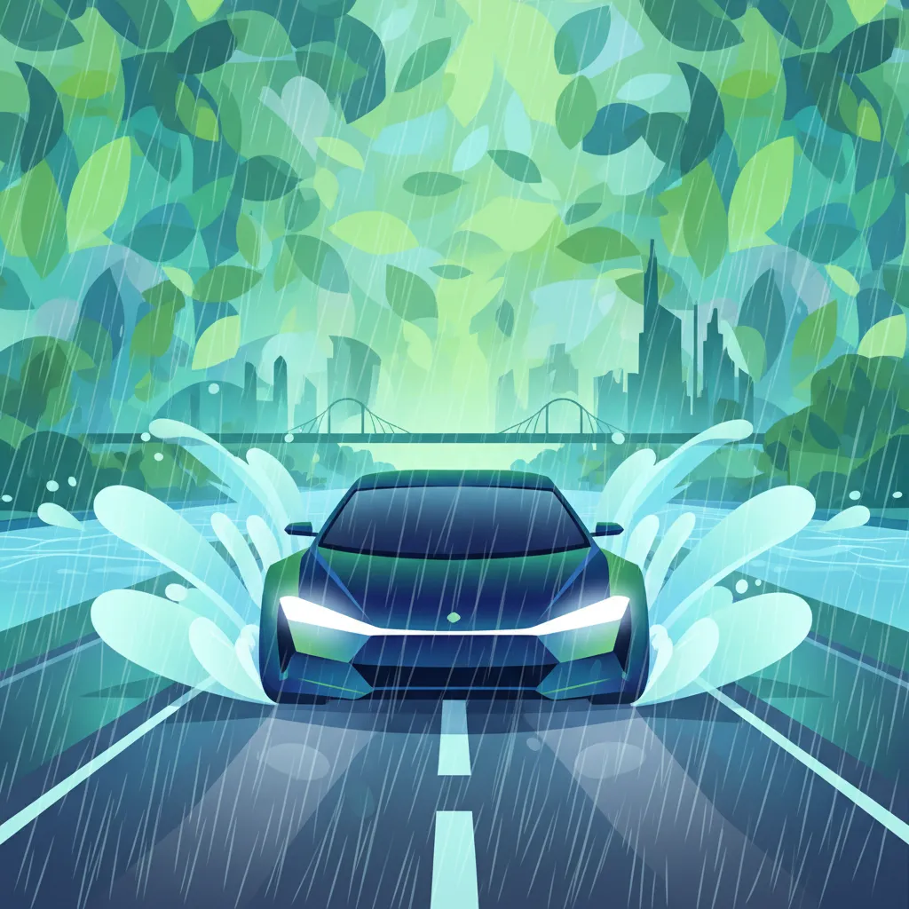 Fahren bei Regen und Nässe Unterrichtsbild