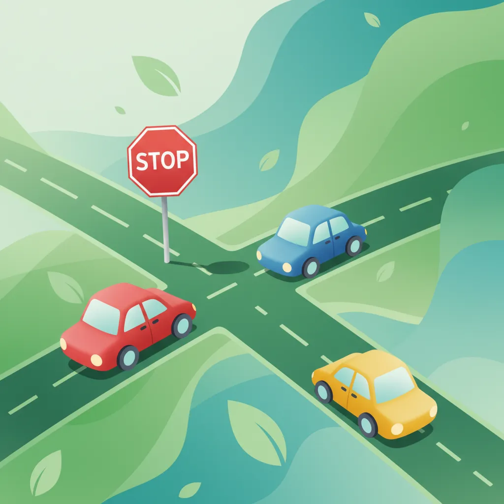 Stoppschilder und Vorfahrt-Kreuzungen meistern Unterrichtsbild