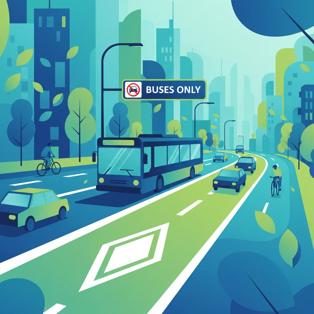 Image de la leçon Signalisation routière spécifique aux bus (voies de bus, restrictions)
