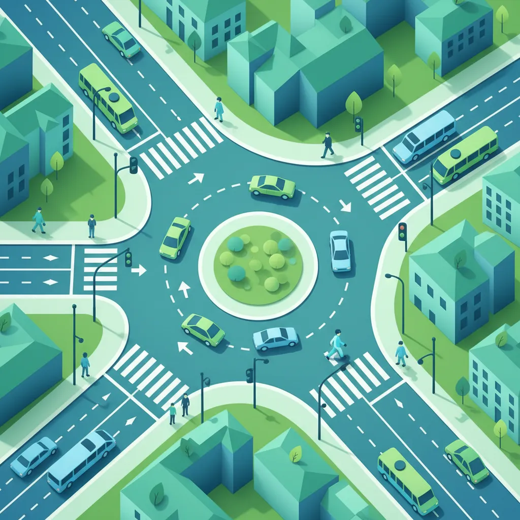Image de la leçon Règles de priorité aux intersections, ronds-points et passages piétons