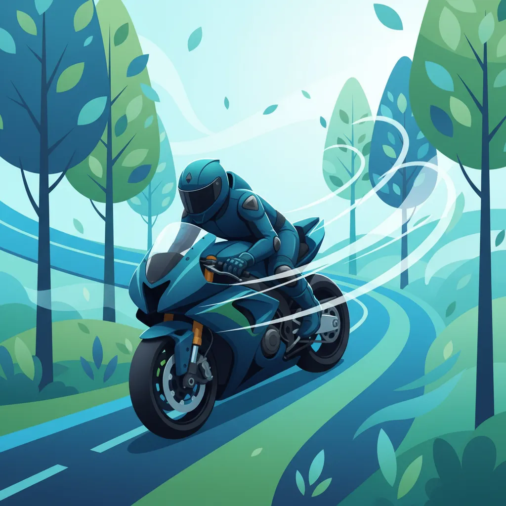 Windeffekte auf die Motorradstabilität und Gegenlenken Unterrichtsbild