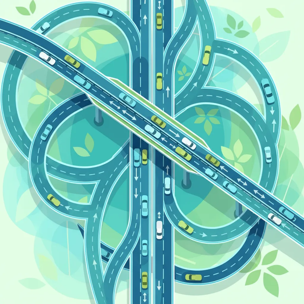 Obraz lekcji Skomplikowane skrzyżowania, wielopasmowe ronda i węzły bezkolizyjne