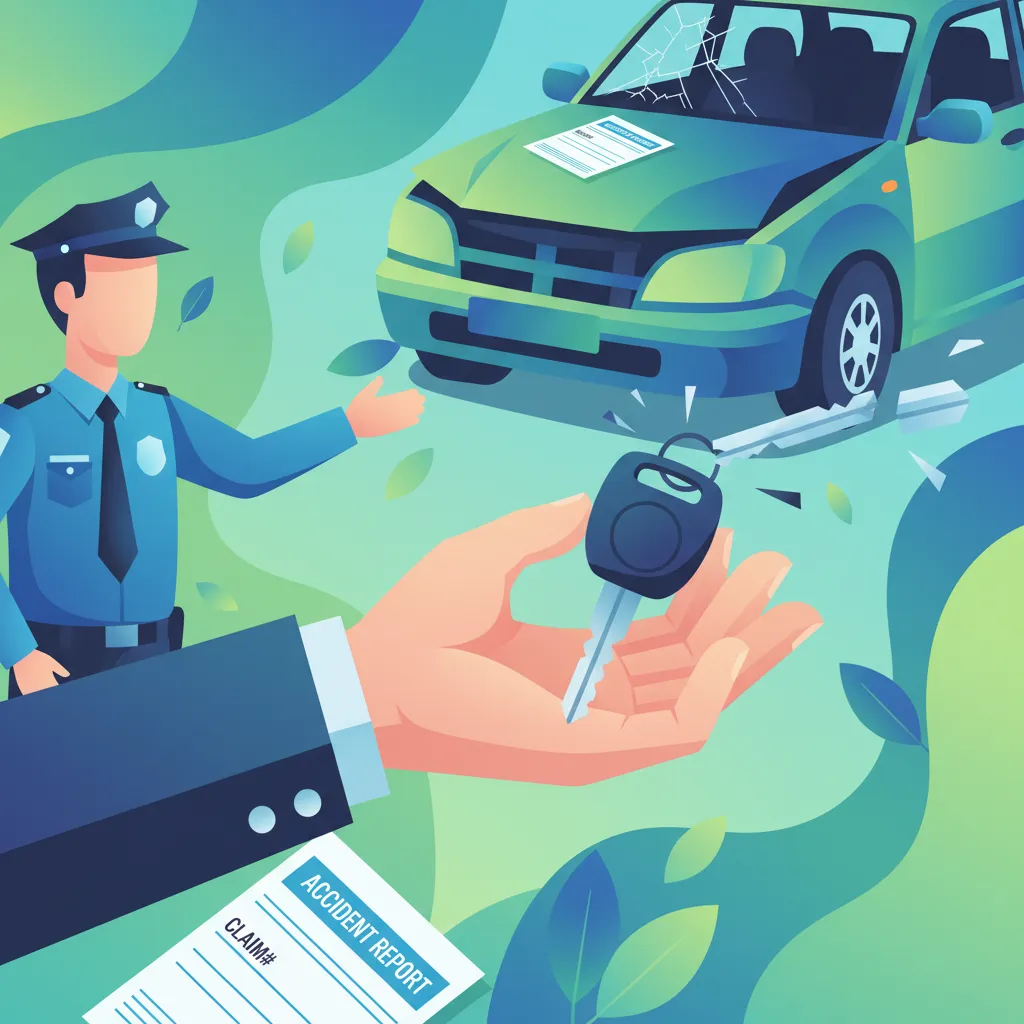 Meldung an Polizei und Versicherung Unterrichtsbild