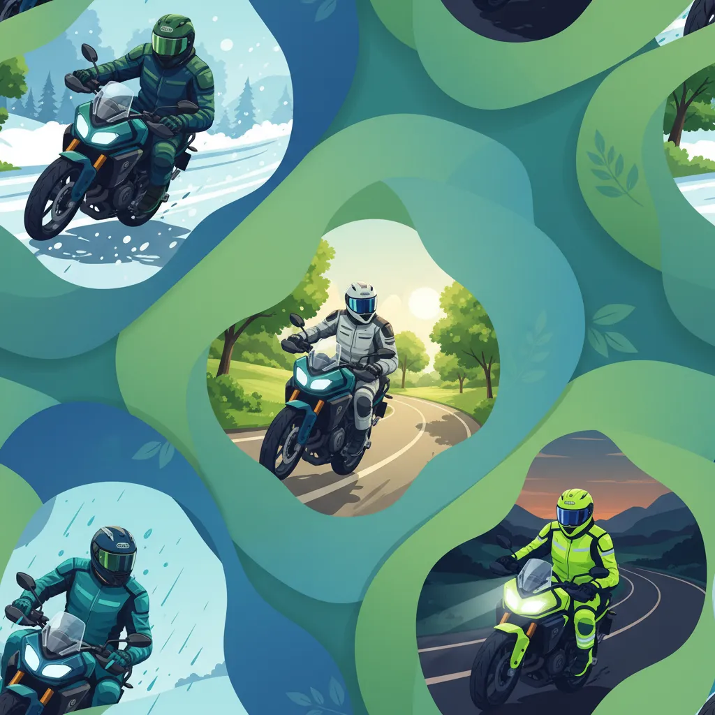 Saisonalen Ausrüstung, Kleidung und Sichtbarkeitsanpassungen für Fahrer Unterrichtsbild