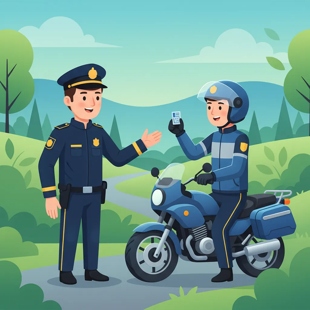 Rechte, Pflichten und Interaktion mit der Polizei für Motorradfahrer Lektionsübersichtsbild