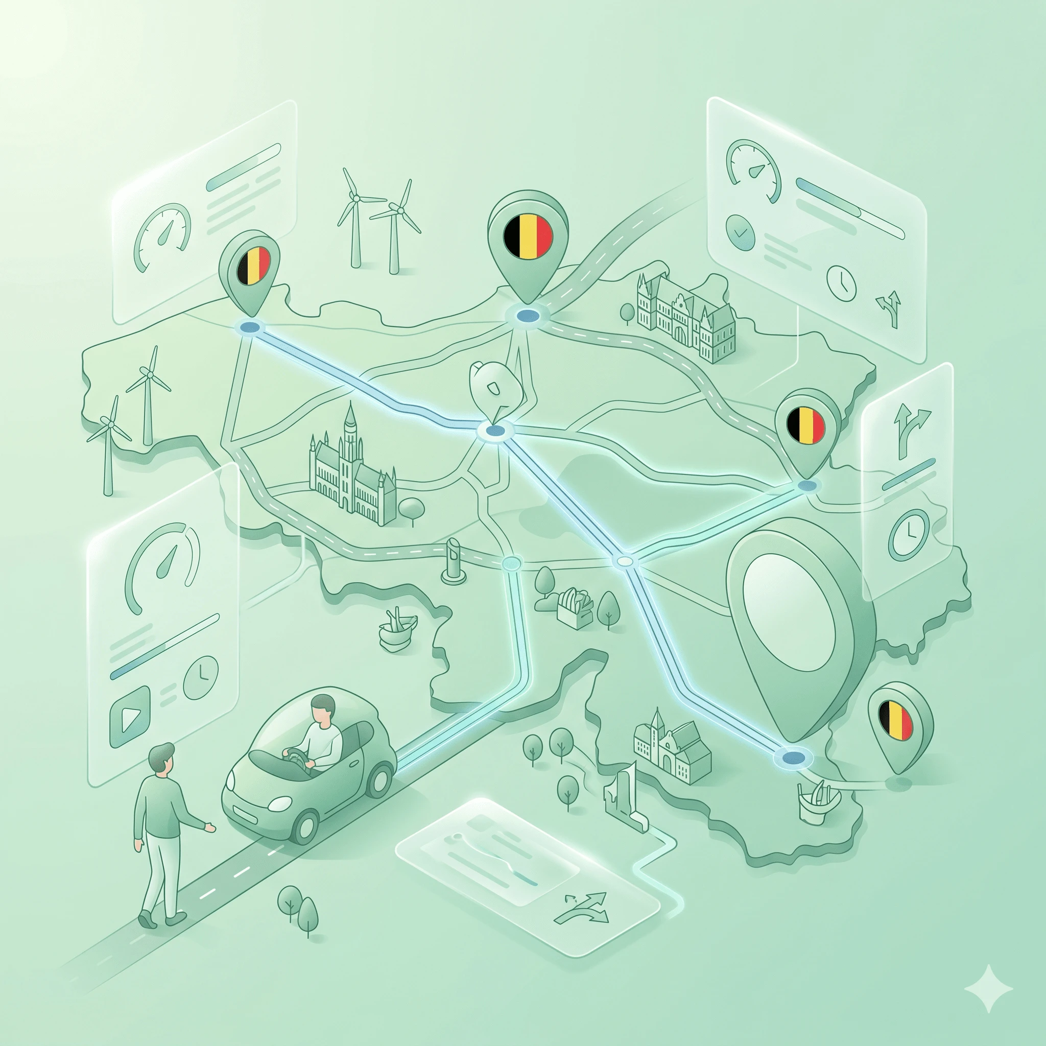 Belgische Theorie-Rechner: Bremsweg, Reaktionsweg und Sicherheitsabstände meistern