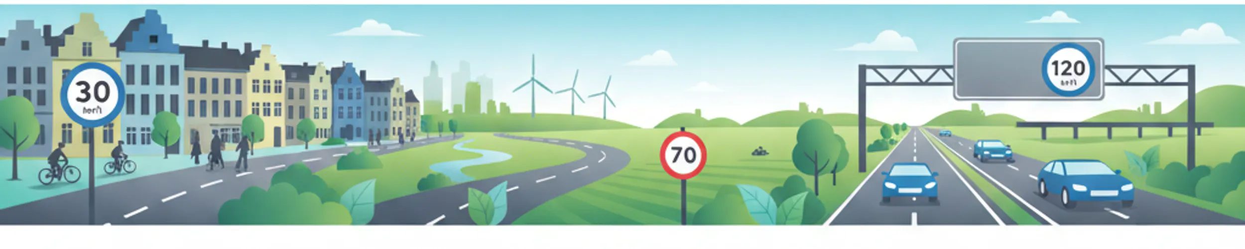 Belgische Geschwindigkeitsbegrenzungen: Stadt-, Landstraßen- und Autobahnzonen