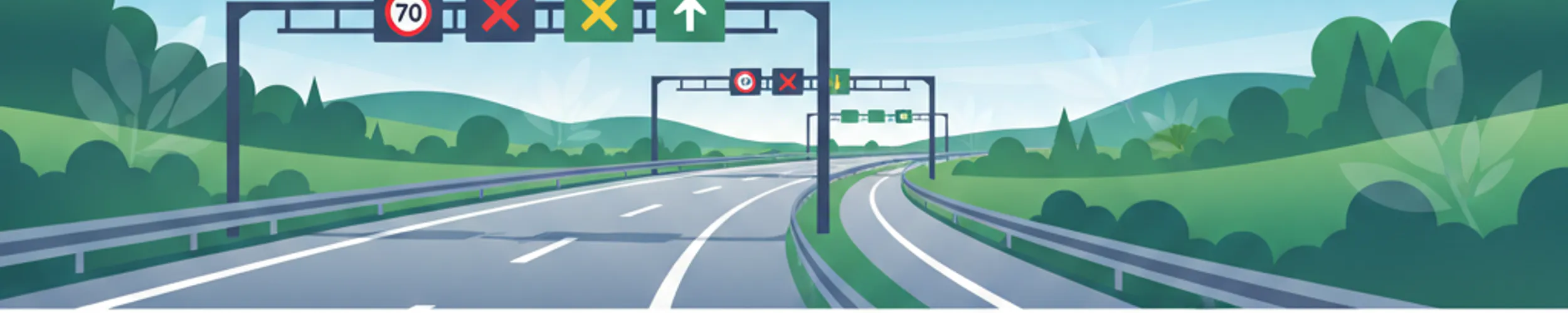 Señales de Pórtico de Autopista Belgas y Límites de Velocidad Variables