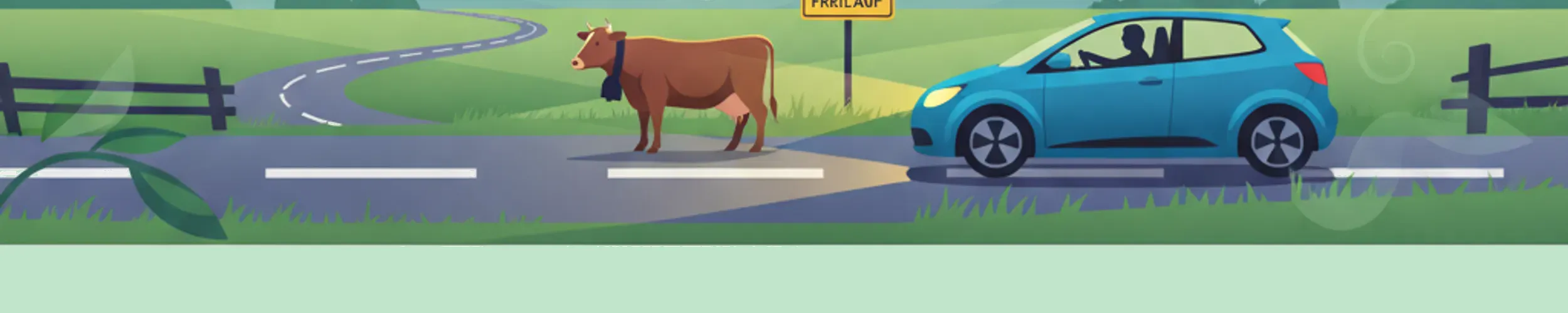 Wildtiere und Nutztiere auf Schweizer Strassen begegnen