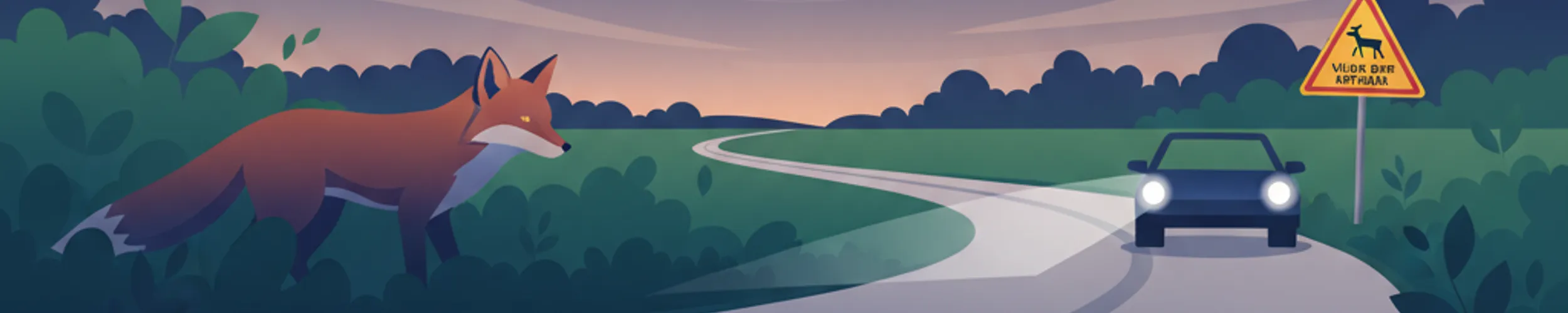 Rencontre d'animaux sauvages sur les routes de campagne danoises