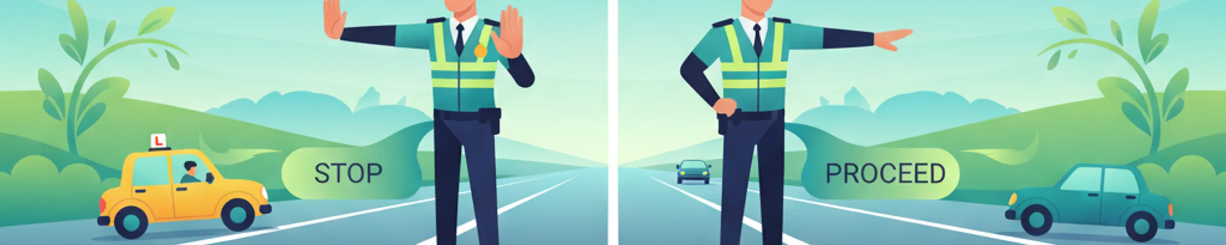 Interpretazione dei segnali degli agenti del traffico per le strade spagnole