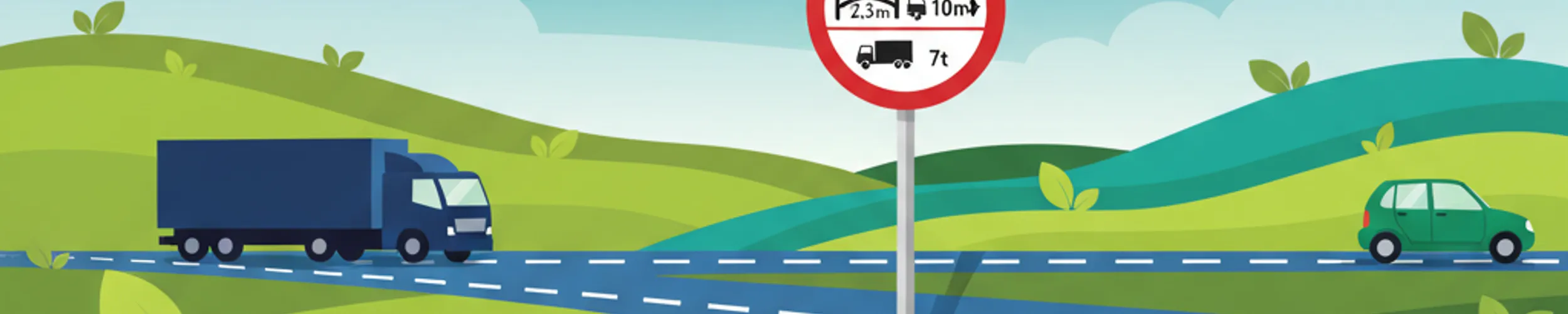 Spanische Verkehrszeichen: Beschränkungen für Fahrzeugabmessungen