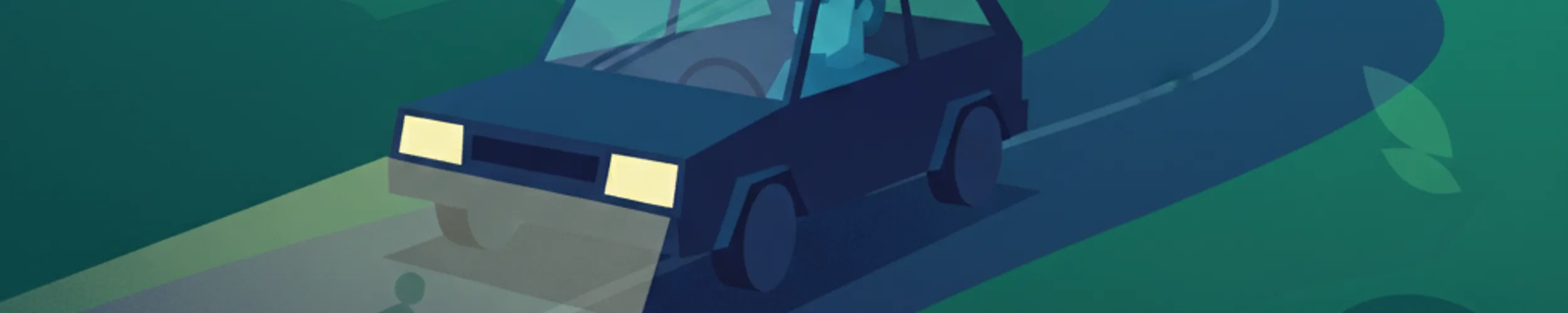 Conduite de nuit sur les routes non éclairées d'Irlande
