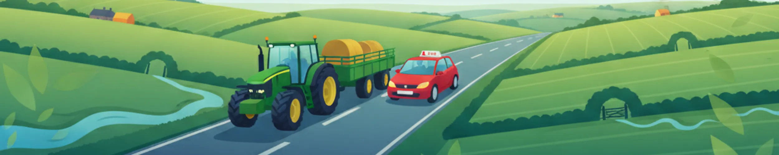 Traktoren und langsame Fahrzeuge für die irische Fahrer-Theorieprüfung