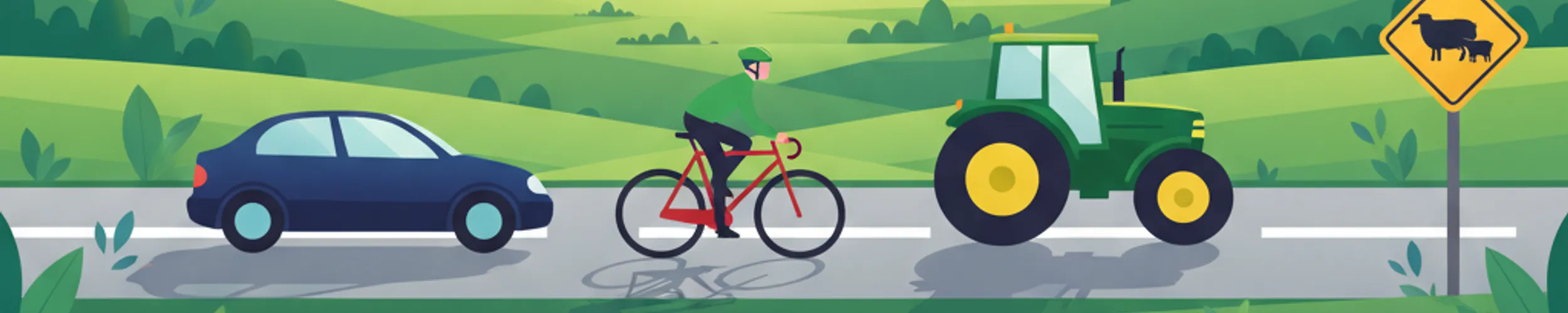 Sicheres Überholen von Radfahrern und langsamen Fahrzeugen in Island