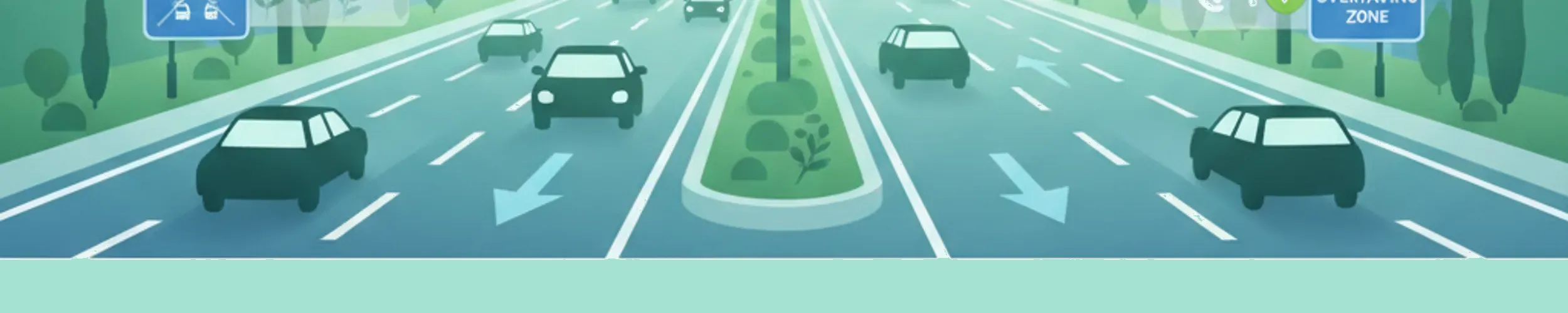 Verkehrsregeln für italienische städtische Schnellstraßen und geteilte Straßen