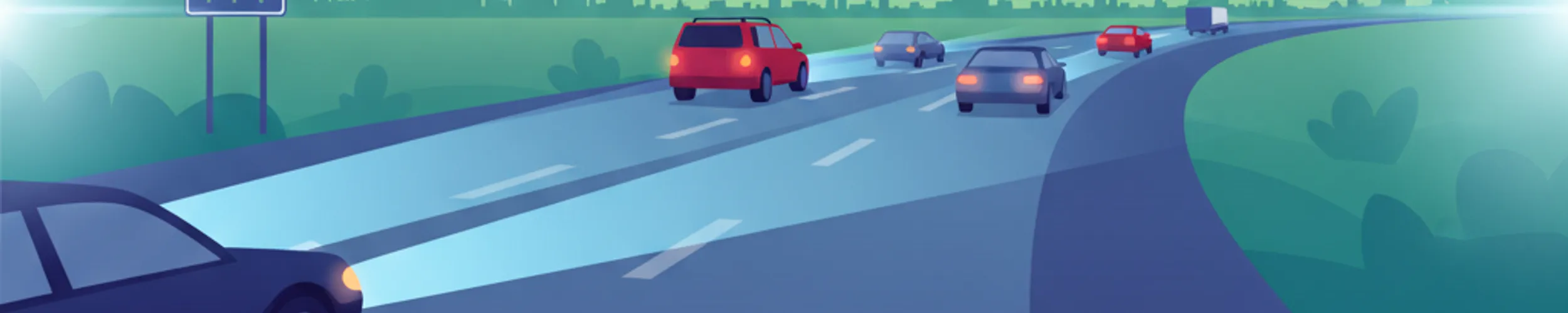 Reglas italianas sobre luces de carretera y ráfagas de faros