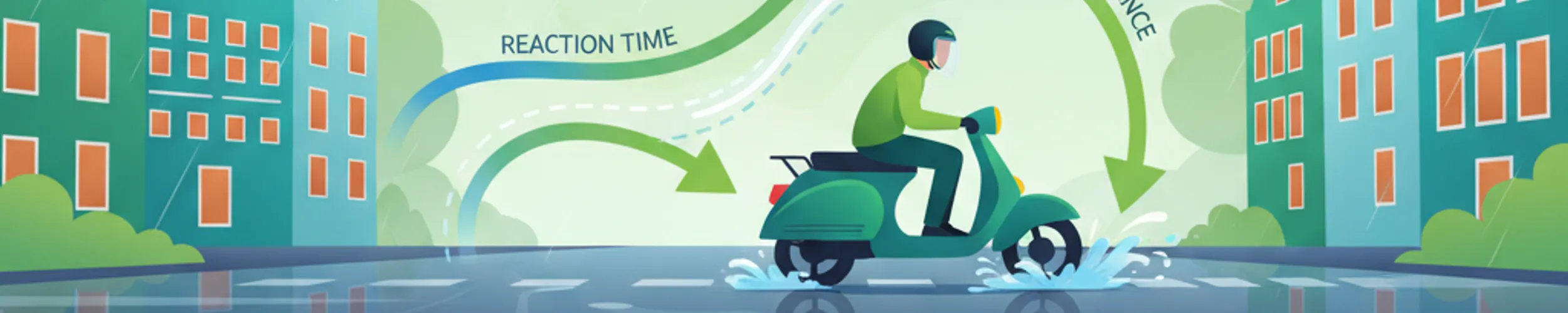 Bremsweg für Mopeds und nasse Straßen im niederländischen Verkehr