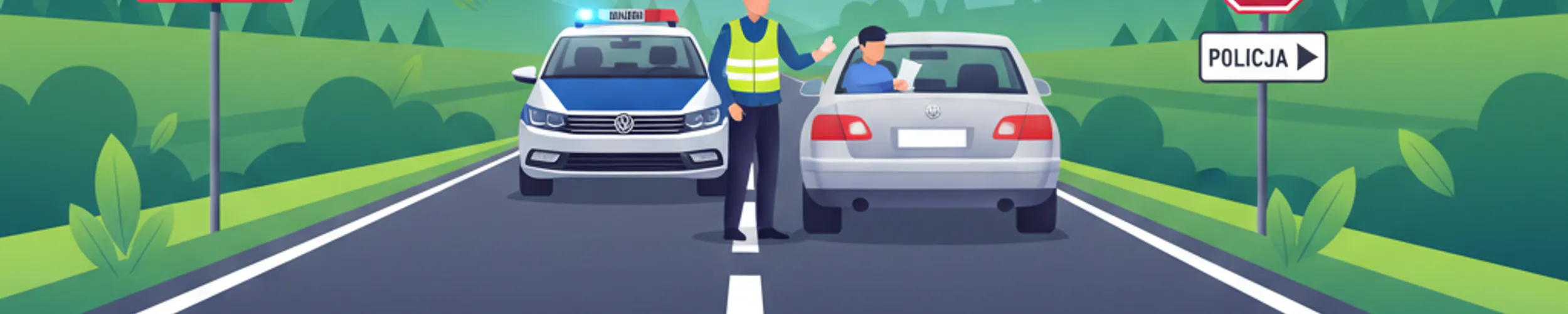 Polnische Polizeikontrollen und Straßensperren